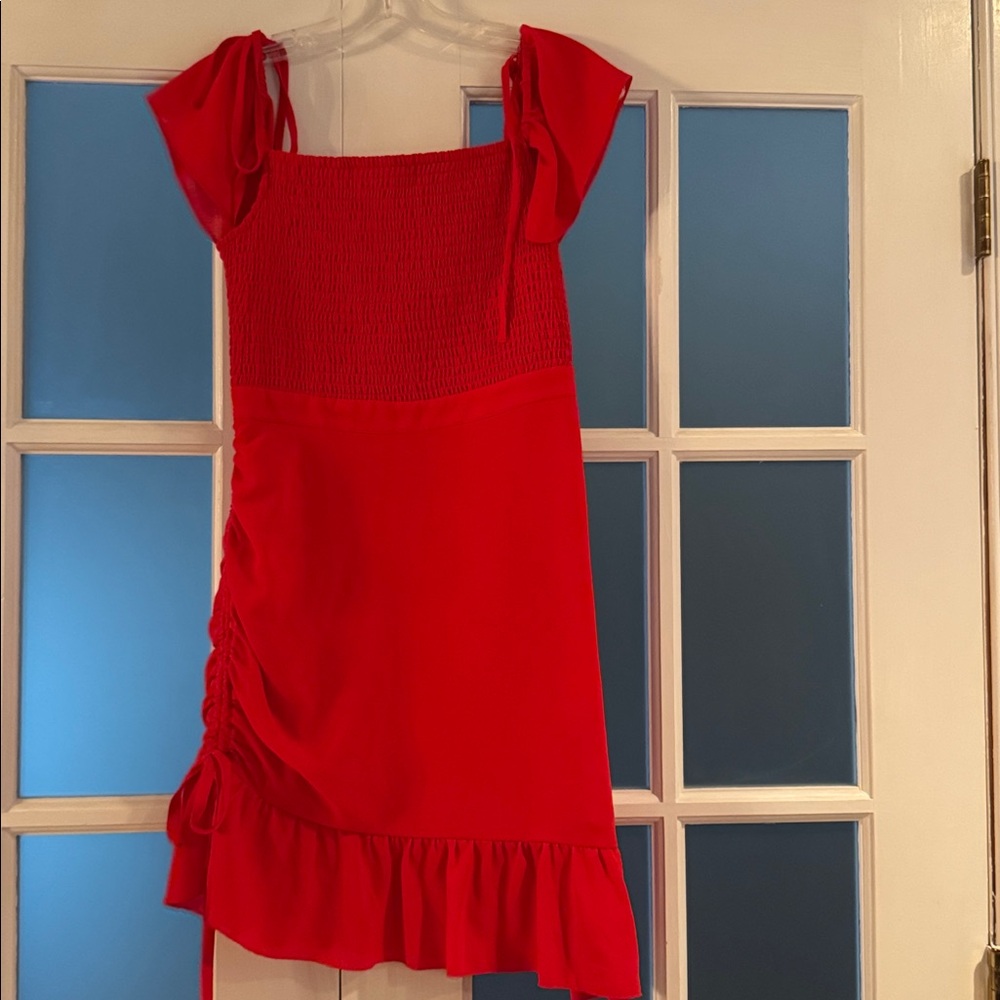 ALI & JAY Vibrant Red Gathered Dress